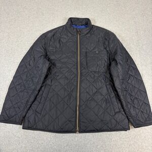 Barbour Pod Jacket Mens Medium Blue Quilted Zip Pockets Outdoors